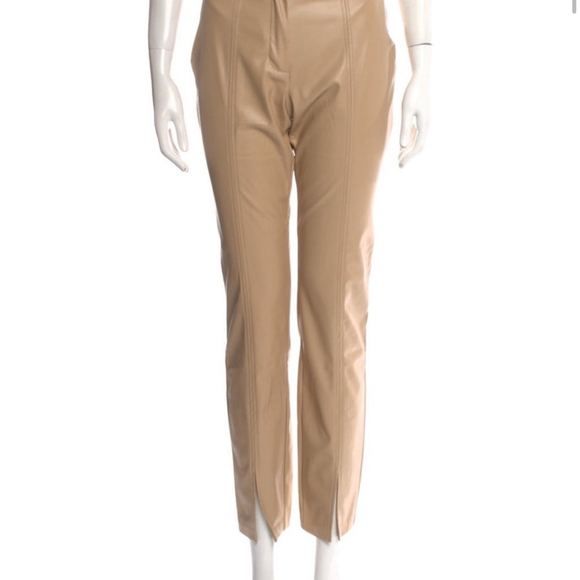 Jason Wu Beige Vegan Leather Skinny Pants - Picture 4 of 9
